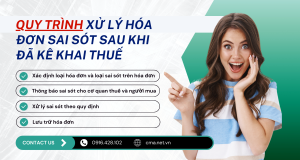 Quy trình xử lý hóa đơn sai sót sau khi đã kê khai thuế